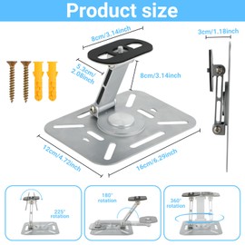 Qacpahucy Projektorhalterung - Mini-Projektorhalterung 360° drehbare Projektor-Wandhalterung kompatibel mit den meisten Projektoren mit 1/4-Zoll-Schraubenschnittstelle für Heimkino Büro (Silber)