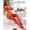 RSLOVE Women Thigh High Stockings Sparkly Rhinestone Fishnets with Satin