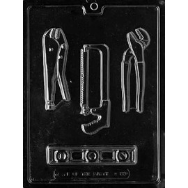 NCS Tools - Hacksaw, Level, Vice grip and Pliers Chocolate Mold, Clear, 1 Count – D083
