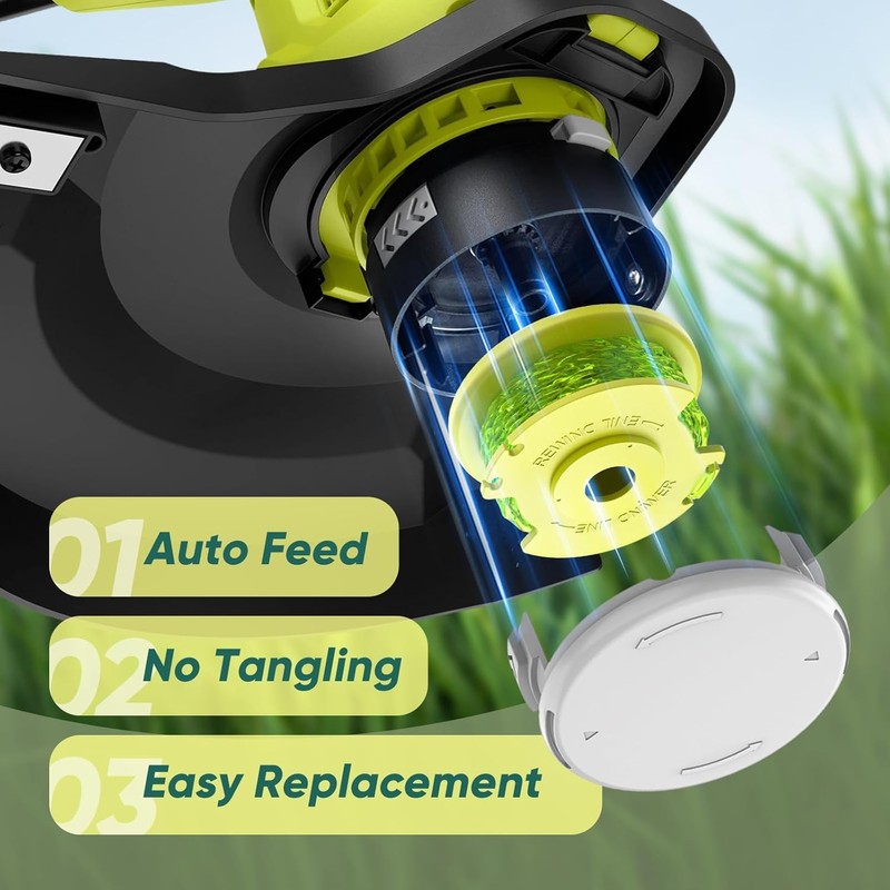 LATERN 12Pcs Ryobi Trimmer String Spools (AC80RL3) with 3Pcs Spool