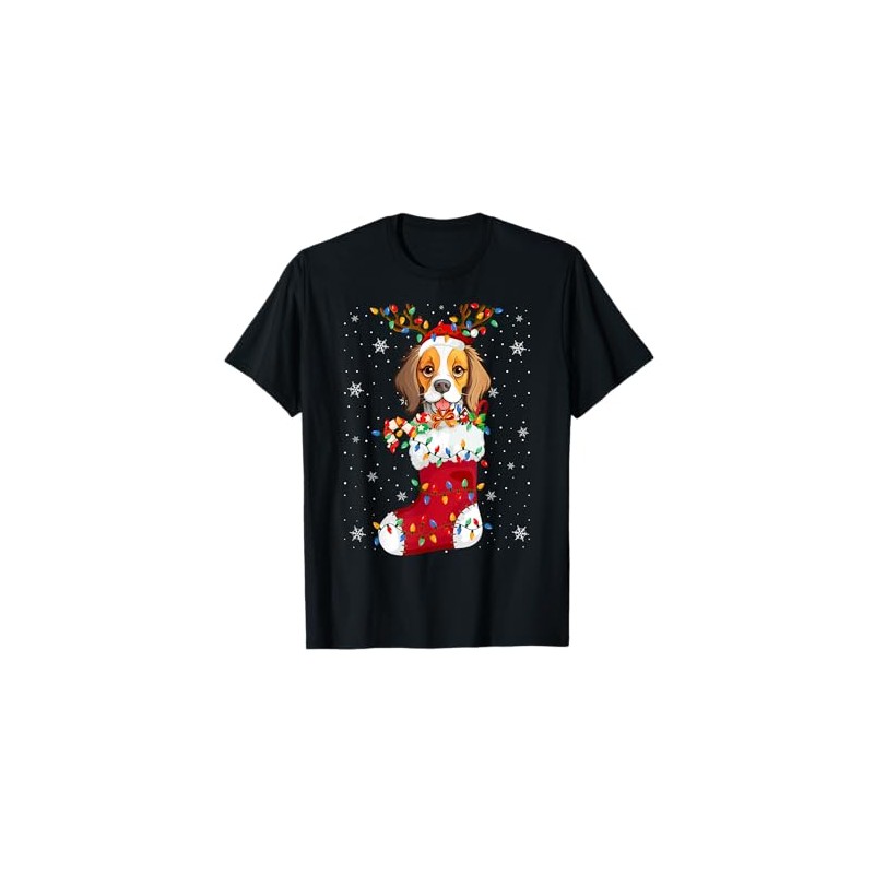 Santa Hat Havanese Puppy Dog In Socks Xmas Tree Lights