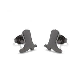 Minimalist Western Cowgirl Boots Stud Earrings for Women Teen Girls Stainless Steel Cowboy Boot Fancy Dress Custome Studs Earring Fashion Jewelry Gifts (Black)