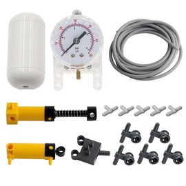 RCmall 16pcs MOC Pneumatic Building Blocks Kit Pneumatic Switch Air Pump Hose Pipe Barometer Air Tank