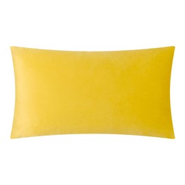 JWH 3D Flower Throw Pillow Cover Decorative Handmade Floral Pillow Case Soft Velvet Pillowcase Lumbar Cushion for Bed Living Room Chair Couch Decor Shams 12x20 Inch Gold Yellow