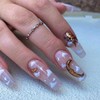 Bufenia French Coffin False Nails Flash Gradient Nude Pink Press