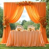 Orange Backdrop Curtain 4 Panels-Wrinkle-Free Orange Curtains Polyester Photography Drapes