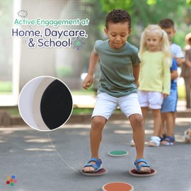 Stepping Stones for Kids - Set of 6, Non Slip and Non Toxic Baltic Birch Wood, Kids Stepping Stones for Promoting Coordination, Balance, Strength, and Imagination, the Floor is Lava Game