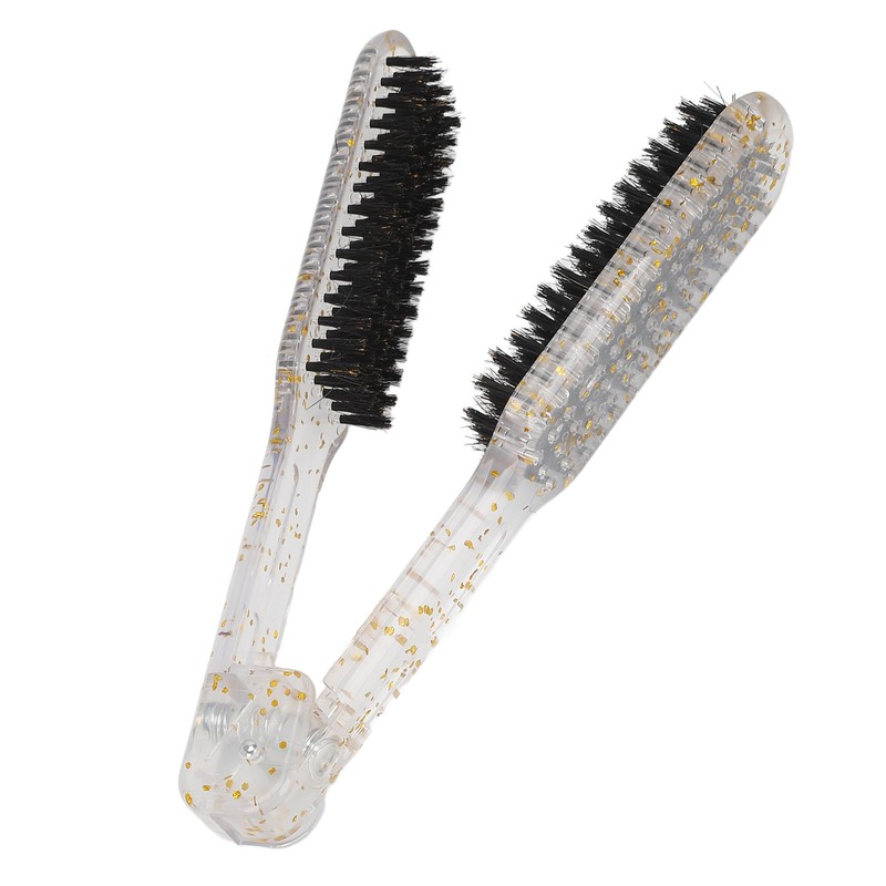 Double Sided Brush Clamp Ergonomic Handle Anti Static Nylon Hair