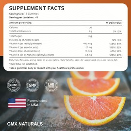 GMX Naturals Kids Multivitamin Gummies - 90 Count - Daily Multivitamin Gummies & Chewables for Kids - Immune & Growth Support