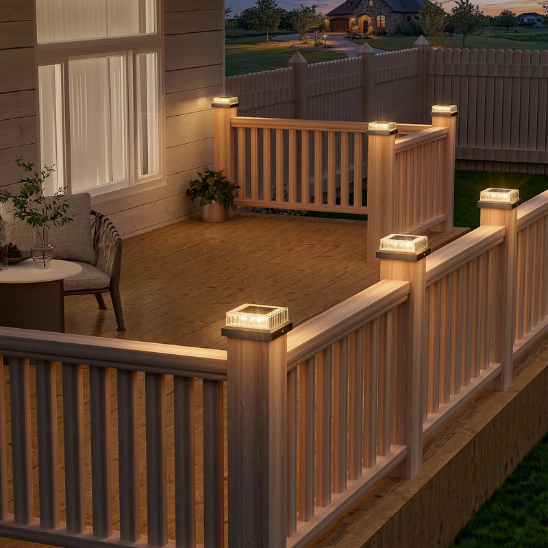 VOLISUN Solar Fence Post Cap Lights, 4x4 Solar Post Cap