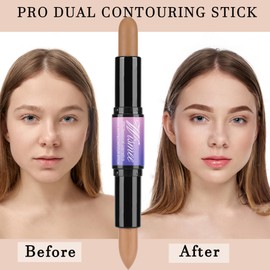 Wismee Dual-Ended Contour Stick, Face Shaping & Contouring Stick, Long Lasting & Waterproof Contour Sticks Kit for Light Skin Face Makeup