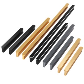 Shozafia 5 Pack Gold Cabinet Pulls - Brushed Brass Kitchen Hardware Handles for Dresser Drawers -T Shape Cabinet Hardware (13.31 inch,Brushed Gold)