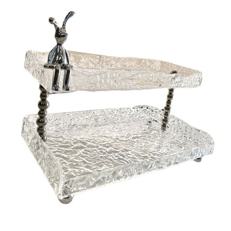 Bathroom Countertop Organizer Shelf 2 Tier Acrylic Water Wave Bathroom