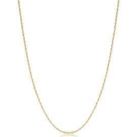 Kooljewelry Yellow Gold Plated Sterling Silver Round Cable Chain Necklace (1.2 mm, 22 inch)