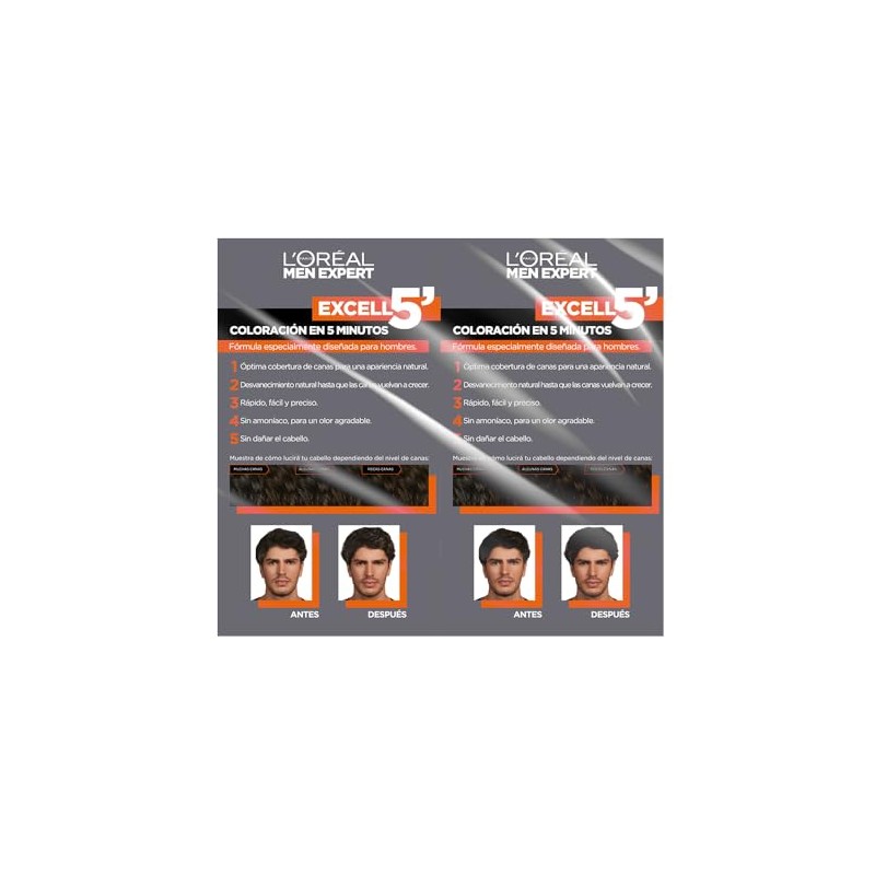 L'Oreal Paris, 2 Tintes De Cabello Para Hombres, Men Expert