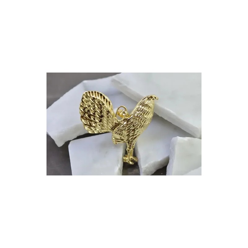 Hermoso Dije Gallo Grande. Chapa De Oro 18k. Sin Cadena