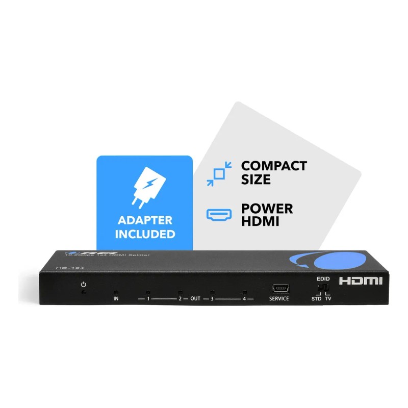 Splitter Hdmi 1x4 Alimentación 4 Puertos Full Hd 1080p 3d