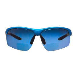 voltX 'CONSTRUCTOR ULTIMATE' Bifocal Reading Safety Glasses (Blue Frame, Blue Mirror Lens +1.5 Dioptre) CE EN166FT certified - PREMIUM Cycling Sports Bifocals - Anti Fog Coated UV400 lens