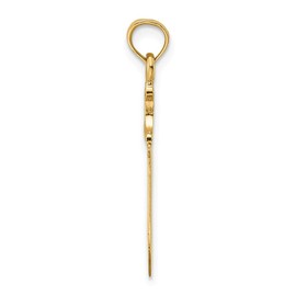 Solid 14k Yellow Gold 3-D and Butcher Knife Charm Pendant - 20mm x 4mm