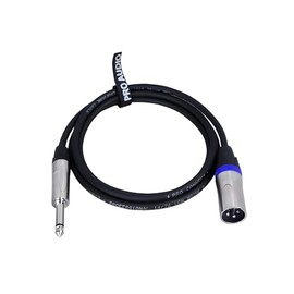 XLR Male to 1/4 Mono Cable - Professional Microphone Cable for Studio, Mixer, Amp, PA System, and Recording Equipment, Balanced Connection, Durable & Noise-Free (Pack of 1) (6.5 Feet/2 Meters)