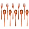 YIQXKOUY 10 Pack Wooden Spoons Forks Set Reusable Eco-Friendly Natural