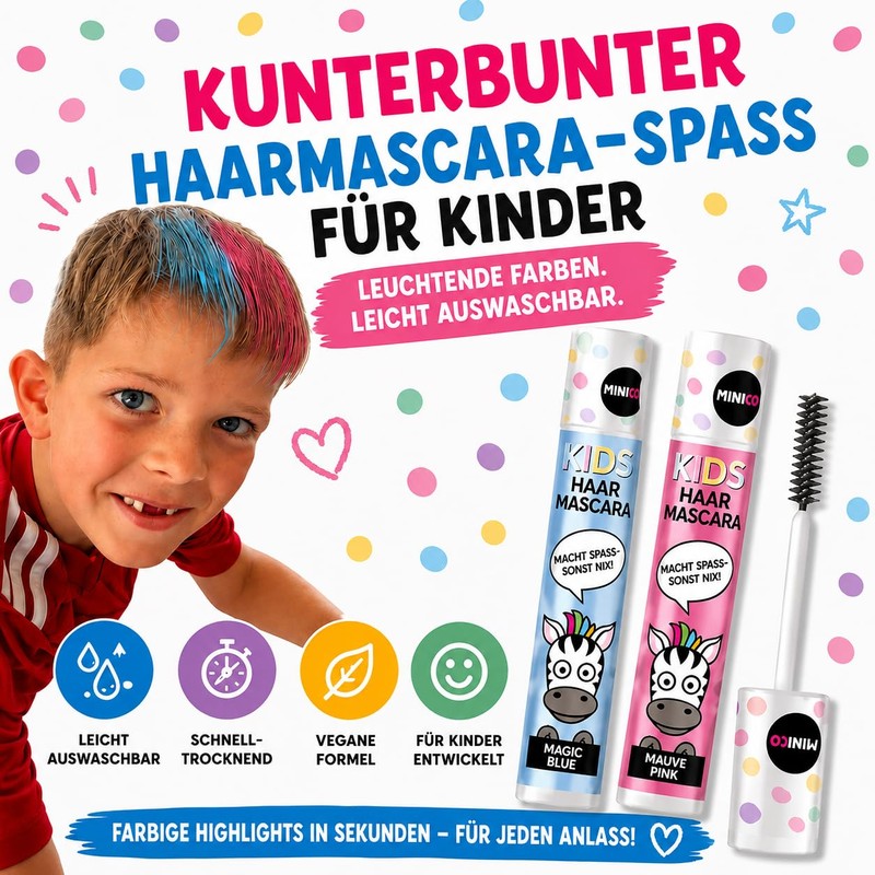 Children's Hair Mascara, Washable Hair Chalk, Colourful Hair Colour, Blue