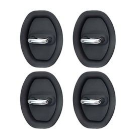 Bawkars 4 PCS Car Door Latch Lock Cover, Silicone Shock Absorption Latch Guard, Rust-proof Door Lock Cover Parts Protective Pads, Universal Automotive Exterior Accessories for Most Vehicles (Black)