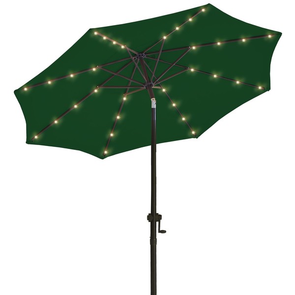 wikiwiki 9ft Solar Led Patio Umbrella, Sturdy Outdoor Market Umbrella