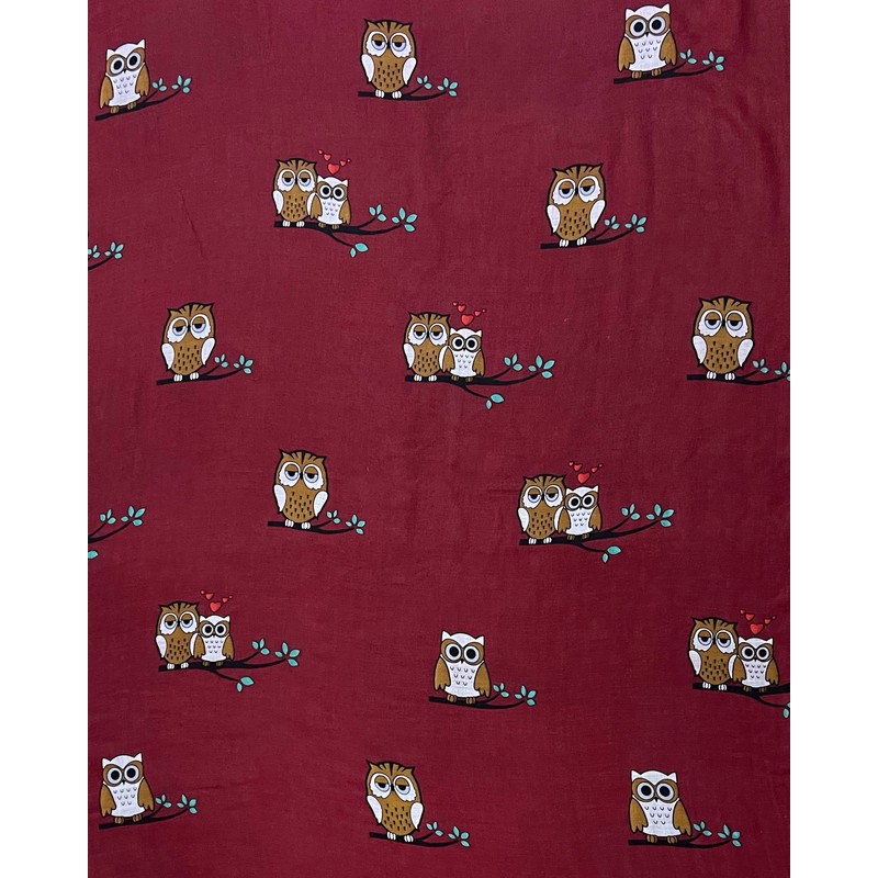 Lina & Lily Owl Print Women's Large Scarf Lightweight (Dark