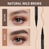 Microblading Eyebrow Pen, Dual-Ended Brow Pencil with 2-Fork-Tip and Precise