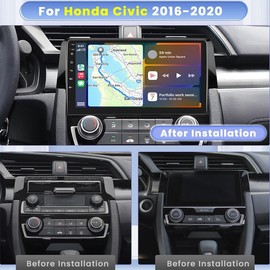 For Honda Civic 2016-2021 Apple CarPlay Android 12 Car Stereo Radio GPS WiFi