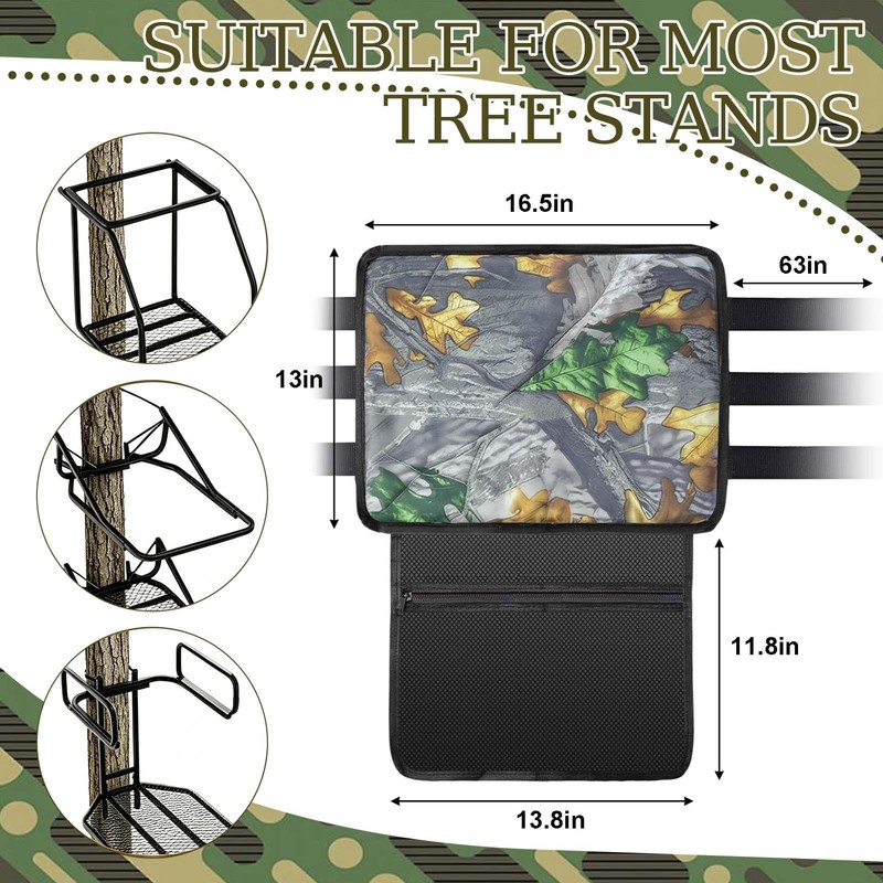 Tree Stand Seat Replacement with Storage Pocket 16.5*13inch Universal Replacement
