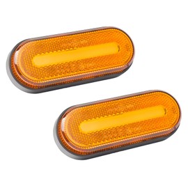 Qiping 2 x LED Marker Light Orange 12 V 24 V LED Outline Light Yellow Amber Position Light with E-Mark for Trucks, Car Trailers, Caravans, Cars, Tractors