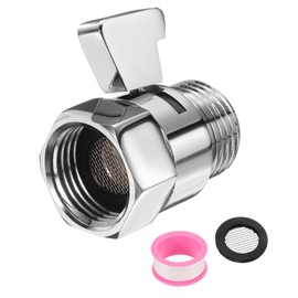 sourcing map Brass Chrome Shower Head Shut Off Valve, G1/2" Shower Control Valve Water Pressure Regulator Replacement for Shower System with PTFE Tape (Polished Silver, 38mm/1.5")