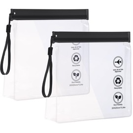 Airport Security Liquids Bags 20 x 20cm TSA Approved, Clear Travel Toiletries Bag/20cm x 20cm Clear Bag Airport, Holiday Travel Essentials/Hand Luggage for Men Women/Travelling Accessories