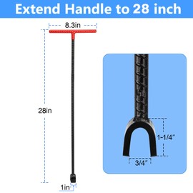Eapele Water Meter Key 28 inch Enforced Steel T-Handle With 4-way Multi-Functional Universal Cross Key