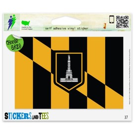 Baltimore City Marylad Flag Vinyl Car Bumper Window Sticker 3" x 2"