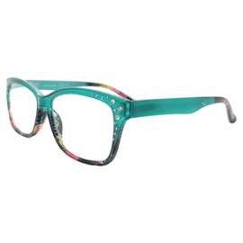 Incredible Bargains The Sophia Glam Vintage Cat-Eye Reading Glasses + 2.50 Turquoise Teal