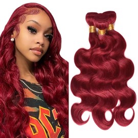 Burgundy Human Hair Bundles 99J Body Wave Bundles 16 18 20 inch Red Human Hair Weave Bundle 99J Burgundy Color 300g