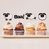 Ercadio 24 Pack Sheep Cupcake toppers Black Glitter Farm Animals