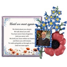 Poppy Pin Poppy Flower Forget Me Not Jewelry Blue Brooch Flower Brooch Forget Me Not Gifts Brooches And Pins For Women (Poppy brooch)