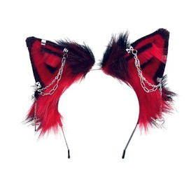 Ekwikzz Cat Cosplay Ears Cat Ears Headbands Clips Accessories Red EK14