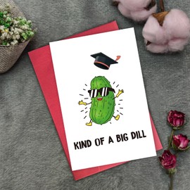 Bablira Funny Pun Graduation Card for College Graduate, Big Dill Pickle Congrats Graduation Card for Pickle Lover, Kind of a Big Dill