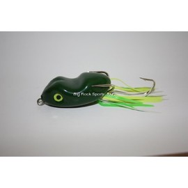 SOUTHERN LURE Scum Frog Junior Topwater Bass Fishing Hollow Body Frog Lure with Weedless Hooks, Green, 1/4 Ounce