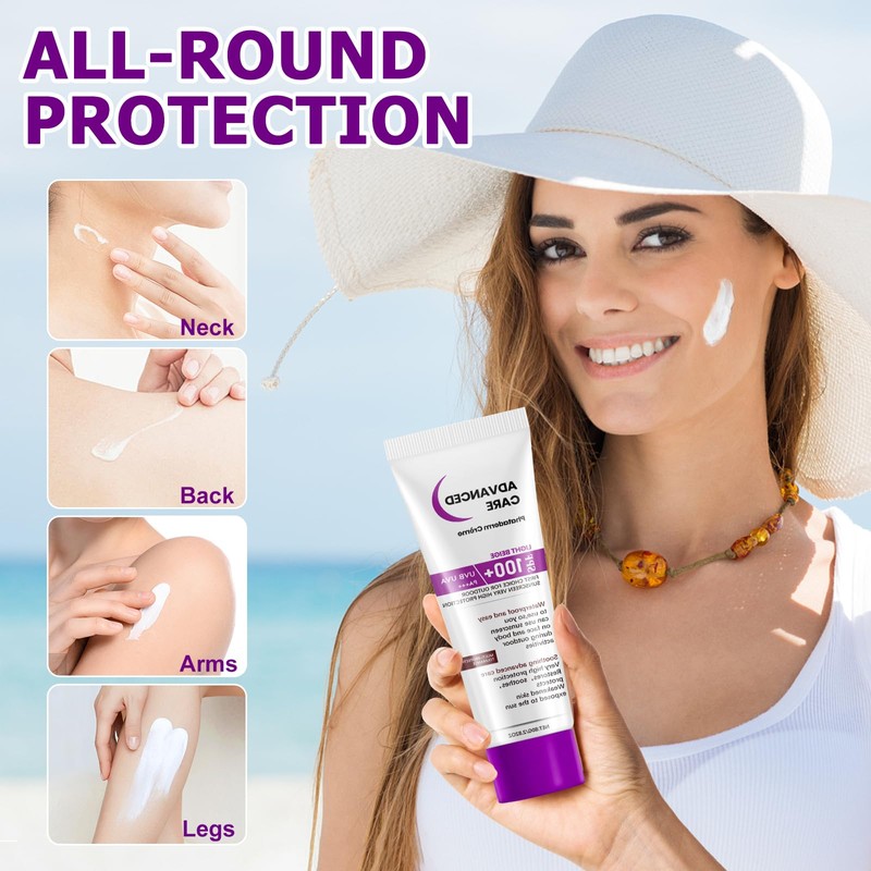 2Pcs Sunscreen SPF 100+, Sun Cream SPF 100 PA+++, Sunscreen