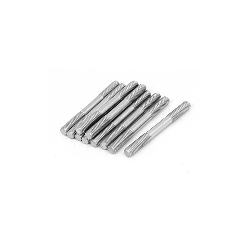 uxcell M6x60mm 304 Stainless Steel Double End Threaded Stud Screw