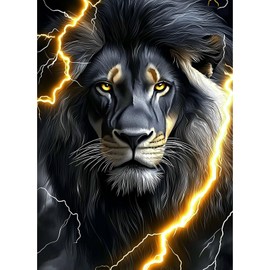 ZENDIYO Lion Diamond Painting Kits for Adults, 5D Diamond Art Kits for Adults Beginners, DIY Full Drill Diamonds Dots Gem Art Painting and Crafts for Home Wall Decor 12x16inch
