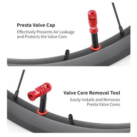 Bike Tire Caps Tubeless Presta Valve Stem Covers, Easy to Use Bike Tire Caps Dust Covers, Durable Alloy Tire Valve Cap, Black