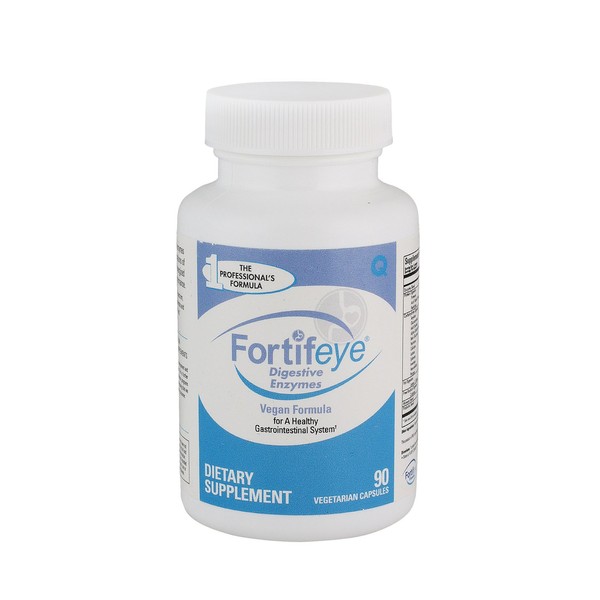 Fortifeye Vitamins Digestive Enzymes with Probiotics, Full Spectrum, Plant Based, Vegan Supplements, Supports Healthy Digestion, 30 Day Supply, 90 Capsules