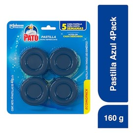 Pato Pastilla para Inodoro y Baño, Mata Gérmenes y Quita Manchas, Dura Hasta 4 Semanas, Aroma Brisa de Mar, 40g, 4 Pack